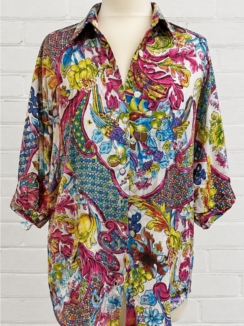 Sorrel Multicolor Floral Button Down Shirt Size Small Boho Resort